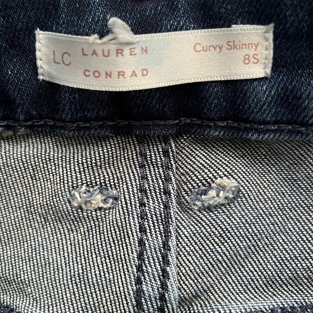 LC LAUREN CONRAD curvy  skinny 8s Women's Dark Blue Jeans used good condition - Picture 9 of 11